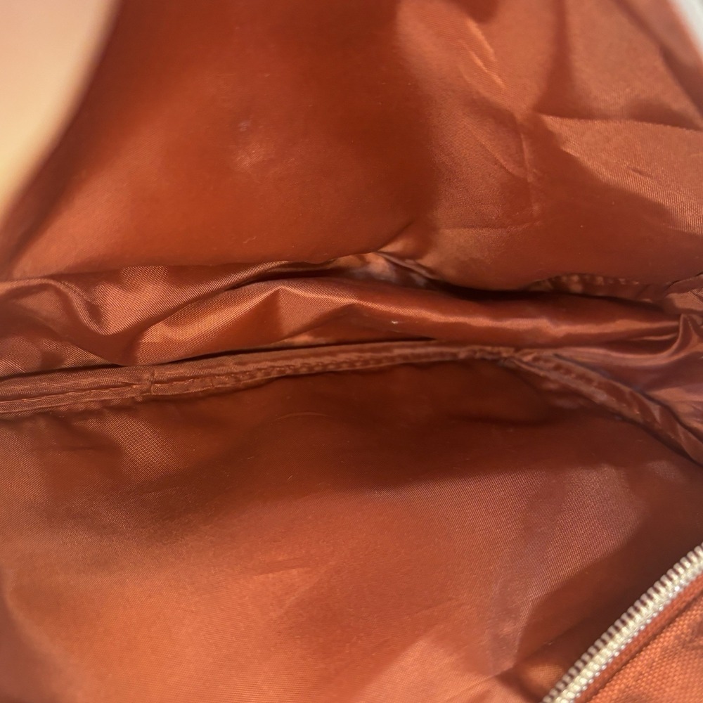 Orange Canvas And Suede Toiletries Make Up Bag Pockets Zip Storage Travel Men - Picture 10 of 10